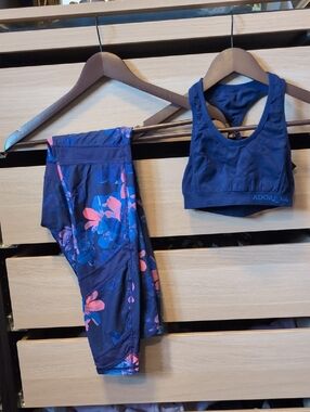 Adore Me Navy Floral Active Set - Sports Bra & Leggings